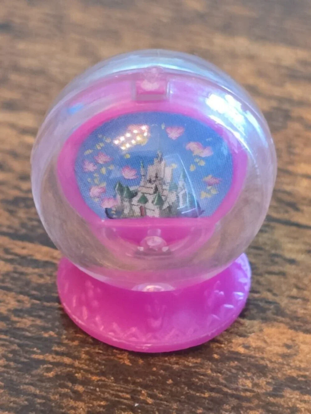 Disney Princess miniature snow globe with a pink base American Girl